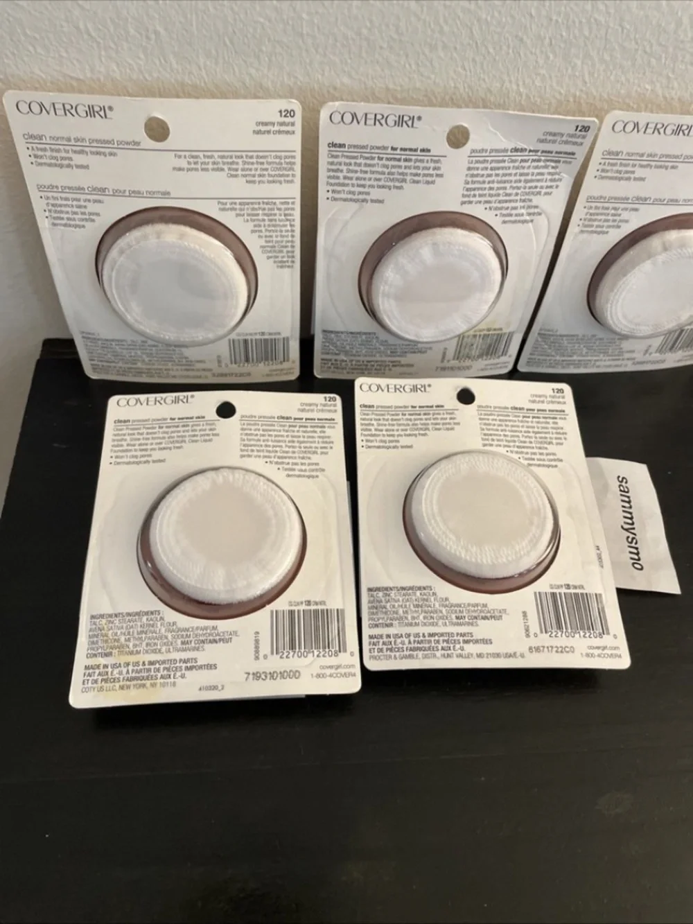 Covergirl Clean Pressed Powder 120 Creamy Natural Original Talc x5